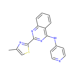 Cc1csc(-c2nc(Nc3ccncc3)c3ccccc3n2)n1 ZINC000038606081