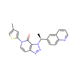 Cc1csc(-n2ccc3nnn([C@@H](C)c4ccc5ncccc5c4)c3c2=O)c1 ZINC000084669944