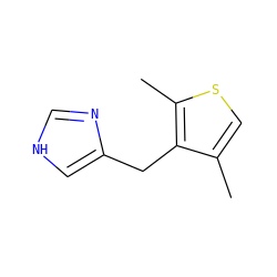 Cc1csc(C)c1Cc1c[nH]cn1 ZINC000000022733
