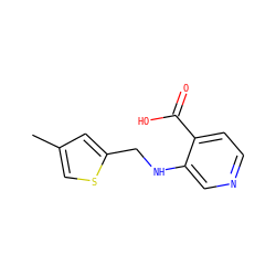 Cc1csc(CNc2cnccc2C(=O)O)c1 ZINC000263620337
