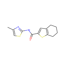 Cc1csc(NC(=O)c2cc3c(s2)CCCC3)n1 ZINC000003561879