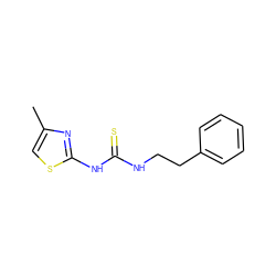 Cc1csc(NC(=S)NCCc2ccccc2)n1 ZINC000013744891