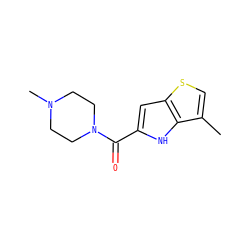 Cc1csc2cc(C(=O)N3CCN(C)CC3)[nH]c12 ZINC000028529066