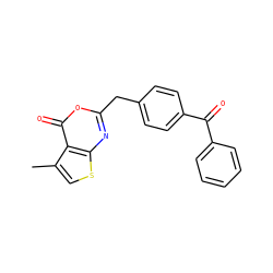 Cc1csc2nc(Cc3ccc(C(=O)c4ccccc4)cc3)oc(=O)c12 ZINC000006523545