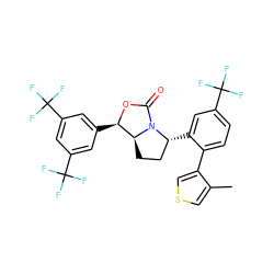 Cc1cscc1-c1ccc(C(F)(F)F)cc1[C@@H]1CC[C@H]2[C@@H](c3cc(C(F)(F)F)cc(C(F)(F)F)c3)OC(=O)N12 ZINC000169709050