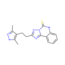 Cc1n[nH]c(C)c1CCc1nc2c3ccccc3[nH]c(=S)n2n1 ZINC000020643439
