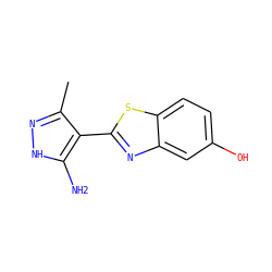 Cc1n[nH]c(N)c1-c1nc2cc(O)ccc2s1 ZINC000114399437