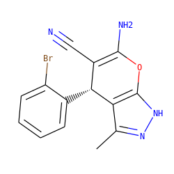 Cc1n[nH]c2c1[C@H](c1ccccc1Br)C(C#N)=C(N)O2 ZINC000001029512