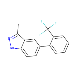 Cc1n[nH]c2ccc(-c3ccccc3C(F)(F)F)cc12 ZINC000169329450