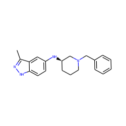 Cc1n[nH]c2ccc(N[C@@H]3CCCN(Cc4ccccc4)C3)cc12 ZINC000028641619