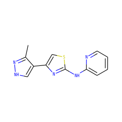 Cc1n[nH]cc1-c1csc(Nc2ccccn2)n1 ZINC000072121411