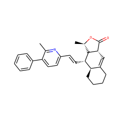 Cc1nc(/C=C/[C@H]2[C@@H]3CCCCC3=C[C@H]3C(=O)O[C@H](C)[C@@H]23)ccc1-c1ccccc1 ZINC000028823097