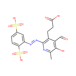 Cc1nc(/N=N/c2cc(S(=O)(=O)O)ccc2S(=O)(=O)O)c(CCC(=O)O)c(C=O)c1O ZINC000096258389