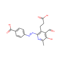 Cc1nc(/N=N/c2ccc(C(=O)O)cc2)c(CCC(=O)O)c(C=O)c1O ZINC000096258387