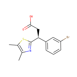 Cc1nc([C@@H](CC(=O)O)c2cccc(Br)c2)sc1C ZINC000221078357