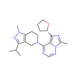 Cc1nc([C@@H]2CCCO2)c2c(N3CCc4c(c(C(C)C)nn4C)C3)ncnn12 ZINC000169711676