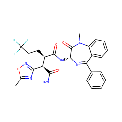 Cc1nc([C@H](C(N)=O)[C@@H](CCC(F)(F)F)C(=O)N[C@H]2N=C(c3ccccc3)c3ccccc3N(C)C2=O)no1 ZINC000299870442