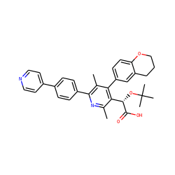 Cc1nc(-c2ccc(-c3ccncc3)cc2)c(C)c(-c2ccc3c(c2)CCCO3)c1[C@H](OC(C)(C)C)C(=O)O ZINC000169352748