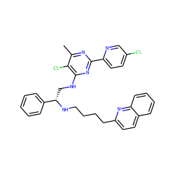 Cc1nc(-c2ccc(Cl)cn2)nc(NC[C@H](NCCCCc2ccc3ccccc3n2)c2ccccc2)c1Cl ZINC000096271205