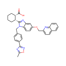 Cc1nc(-c2ccc(Cn3c([C@@H]4CCCC[C@@H]4C(=O)O)nc4cc(OCc5ccc6ccccc6n5)ccc43)cc2)no1 ZINC000220523156