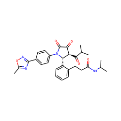 Cc1nc(-c2ccc(N3C(=O)C(=O)[C@@H](C(=O)C(C)C)[C@@H]3c3ccccc3CCC(=O)NC(C)C)cc2)no1 ZINC000169696760