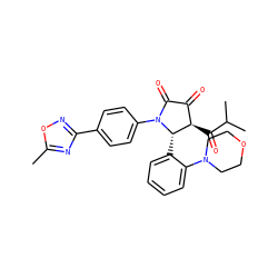 Cc1nc(-c2ccc(N3C(=O)C(=O)[C@@H](C(=O)C(C)C)[C@@H]3c3ccccc3N3CCOCC3)cc2)no1 ZINC000169696361