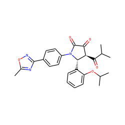 Cc1nc(-c2ccc(N3C(=O)C(=O)[C@@H](C(=O)C(C)C)[C@@H]3c3ccccc3OC(C)C)cc2)no1 ZINC000169695753