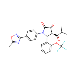 Cc1nc(-c2ccc(N3C(=O)C(=O)[C@@H](C(=O)C(C)C)[C@@H]3c3ccccc3OC(F)(F)F)cc2)no1 ZINC000169695761