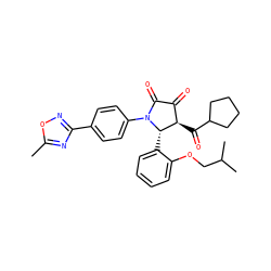 Cc1nc(-c2ccc(N3C(=O)C(=O)[C@@H](C(=O)C4CCCC4)[C@@H]3c3ccccc3OCC(C)C)cc2)no1 ZINC000169696489