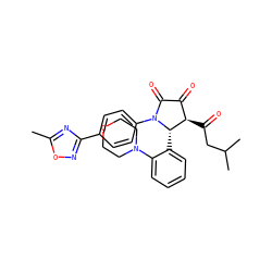 Cc1nc(-c2ccc(N3C(=O)C(=O)[C@@H](C(=O)CC(C)C)[C@@H]3c3ccccc3N3CCOCC3)cc2)no1 ZINC000169696365