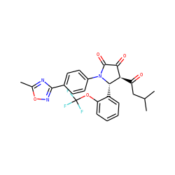 Cc1nc(-c2ccc(N3C(=O)C(=O)[C@@H](C(=O)CC(C)C)[C@@H]3c3ccccc3OC(F)(F)F)cc2)no1 ZINC000169695781