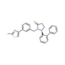 Cc1nc(-c2cccc(CN3C(=O)CC[C@H]3c3ccccc3-c3ccccc3)c2)cs1 ZINC000166326397