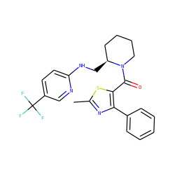 Cc1nc(-c2ccccc2)c(C(=O)N2CCCC[C@@H]2CNc2ccc(C(F)(F)F)cn2)s1 ZINC000084652891