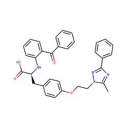 Cc1nc(-c2ccccc2)nn1CCOc1ccc(C[C@H](Nc2ccccc2C(=O)c2ccccc2)C(=O)O)cc1 ZINC000012358079