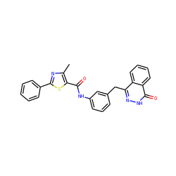 Cc1nc(-c2ccccc2)sc1C(=O)Nc1cccc(Cc2n[nH]c(=O)c3ccccc23)c1 ZINC000028525389