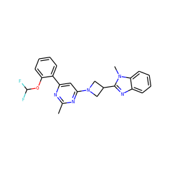 Cc1nc(-c2ccccc2OC(F)F)cc(N2CC(c3nc4ccccc4n3C)C2)n1 ZINC000143100947