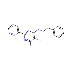 Cc1nc(-c2ccccn2)nc(NCCc2ccccc2)c1Cl ZINC000000108774