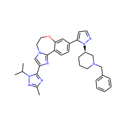 Cc1nc(-c2cn3c(n2)-c2ccc(-c4ccnn4[C@@H]4CCCN(Cc5ccccc5)C4)cc2OCC3)n(C(C)C)n1 ZINC000204430470