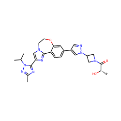 Cc1nc(-c2cn3c(n2)-c2ccc(-c4cnn(C5CN(C(=O)[C@H](C)O)C5)c4)cc2OCC3)n(C(C)C)n1 ZINC000096270818
