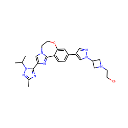 Cc1nc(-c2cn3c(n2)-c2ccc(-c4cnn(C5CN(CCO)C5)c4)cc2OCC3)n(C(C)C)n1 ZINC000096270819