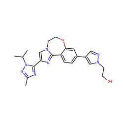 Cc1nc(-c2cn3c(n2)-c2ccc(-c4cnn(CCO)c4)cc2OCC3)n(C(C)C)n1 ZINC000068267050