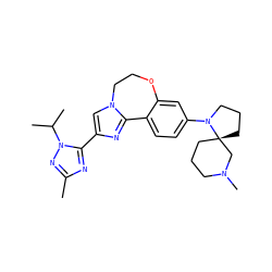 Cc1nc(-c2cn3c(n2)-c2ccc(N4CCC[C@@]45CCCN(C)C5)cc2OCC3)n(C(C)C)n1 ZINC000204420213