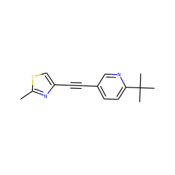 Cc1nc(C#Cc2ccc(C(C)(C)C)nc2)cs1 ZINC000115643705