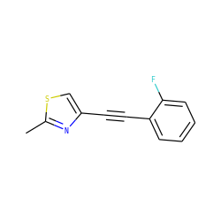 Cc1nc(C#Cc2ccccc2F)cs1 ZINC000013680870