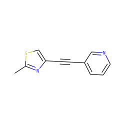 Cc1nc(C#Cc2cccnc2)cs1 ZINC000001489321