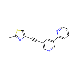 Cc1nc(C#Cc2cncc(-c3ccccn3)c2)cs1 ZINC000028347029