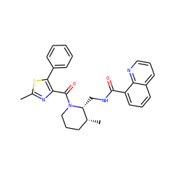 Cc1nc(C(=O)N2CCC[C@@H](C)[C@H]2CNC(=O)c2cccc3cccnc23)c(-c2ccccc2)s1 ZINC000084651981