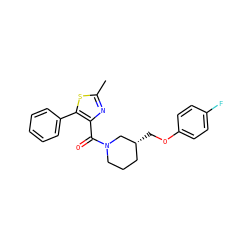 Cc1nc(C(=O)N2CCC[C@@H](COc3ccc(F)cc3)C2)c(-c2ccccc2)s1 ZINC000473090672