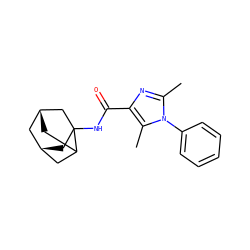Cc1nc(C(=O)NC23C[C@@H]4CC2C[C@H](C4)C3)c(C)n1-c1ccccc1 ZINC000101393835