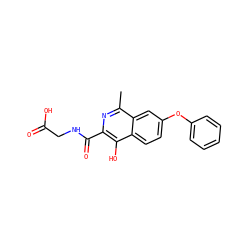 Cc1nc(C(=O)NCC(=O)O)c(O)c2ccc(Oc3ccccc3)cc12 ZINC000071257465
